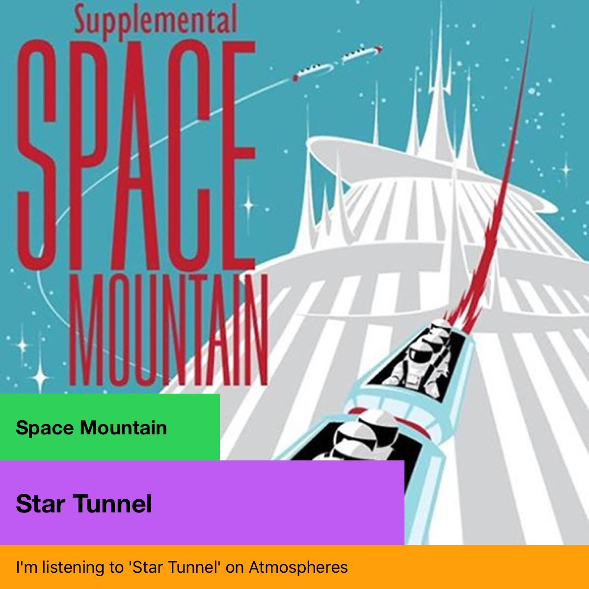 maelstrom114's tweet photo. I'm listening to 'Star Tunnel' on Atmospheres
(Park Music) / https://t.co/TtoPJMcPQ7 @SRsounds #summerofsorcererradio #disneymusic #disney #spacemountain #startunnel https://t.co/2I5lDSNQaR
