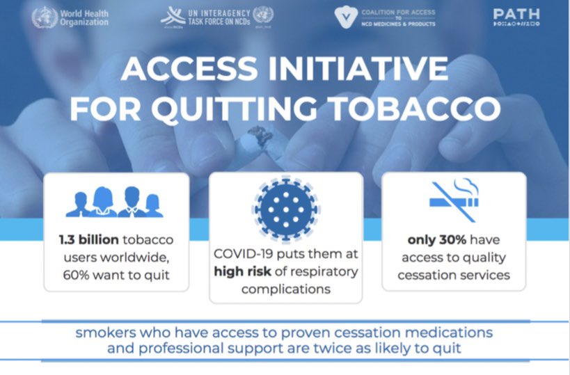 KulikovUNIATF's tweet photo. Tobacco cessation, along with other MPOWER measures, is the only way to reduce tobacco mortality &amp; morbidity. Most powerful cessation strategy is to raise awareness/ brief advice, with counselling support plus nicotine replacement therapy. @WHO @un_ncd @PATHtweets @CoalitionNcd https://t.co/8GokjFjuhK