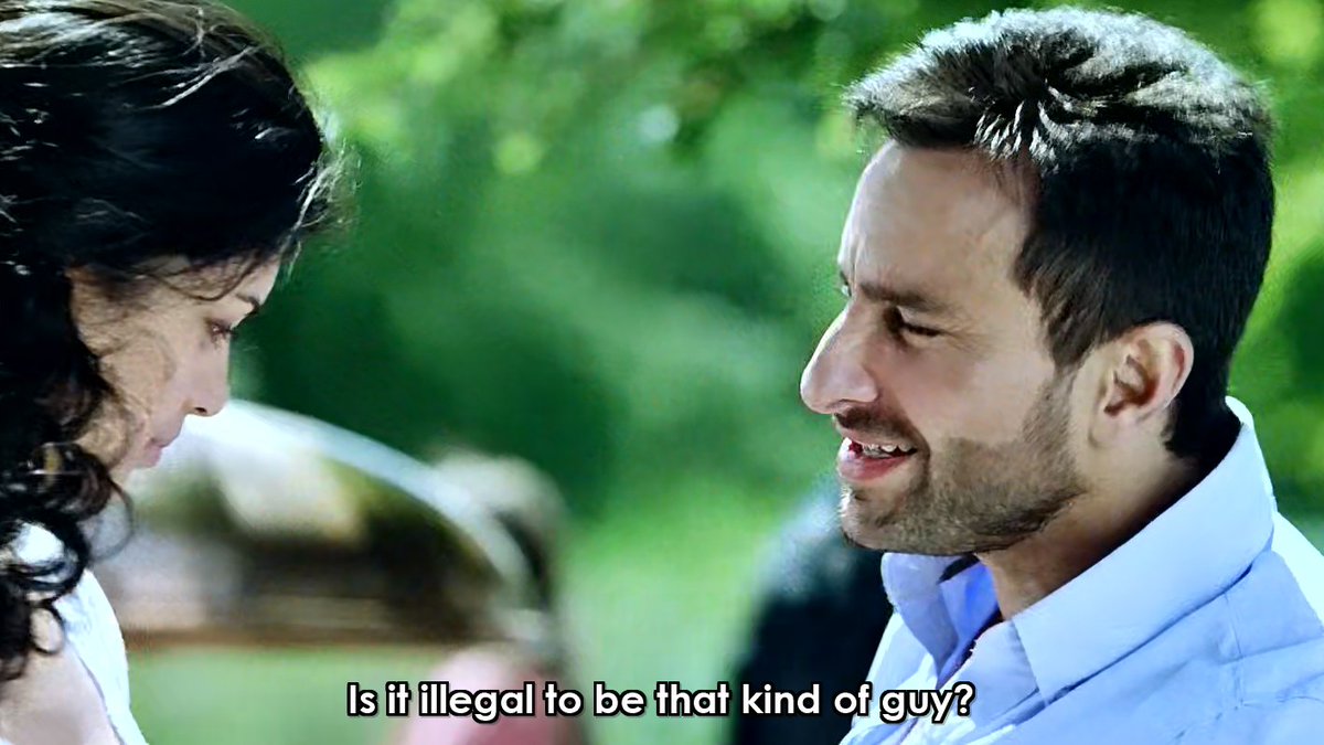 Saif's character Gautham is introduced as an unapologetic flirt. He proclaims he does a boring software job, but he seeks immense pleasure in wooing women he likes. Typical Imtiaz's humor in the initial scenes, I think this revisit is gonna be exciting.