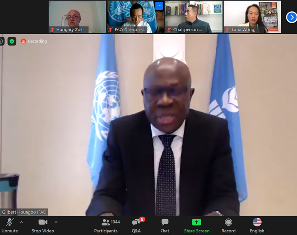 zoltan5kalman's tweet photo. Great comments by @GHoungbo President of @IFAD at the launch of #SOFI2020: "Persistent and chronic #hunger is the result of poverty,  inequality, conflict, poor governance and marginalization of the most vulnerable." @FAODG @UN @UNICEF @WFPChief @germany_un_rome @USUNRomeAmb https://t.co/srNqmQqnSC