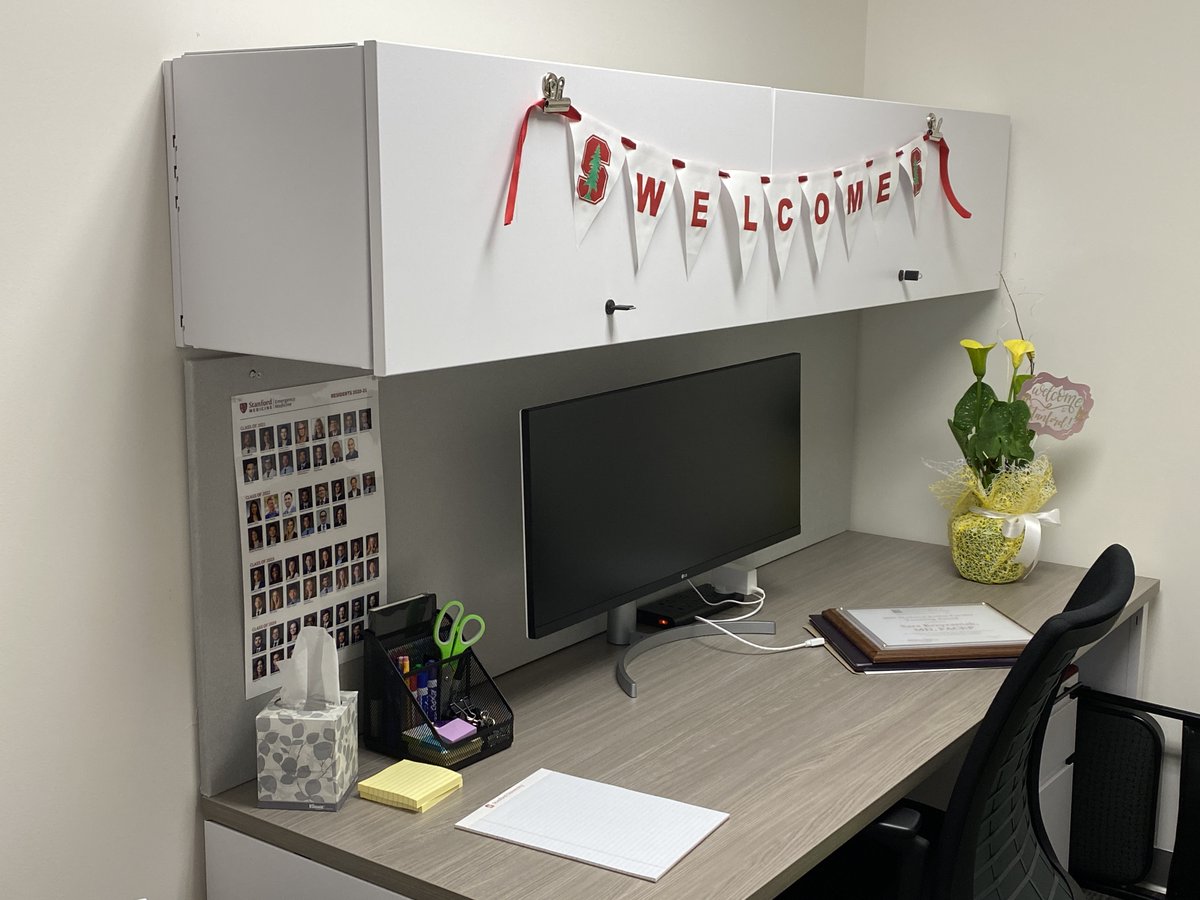 SMKrzyz's tweet photo. First official day as @StanfordEMED residency PD 🌲! Although the transition started months ago, there's something magical about the 1st day. 

Shoutout to my amazing Program Coordinators for making my office so cozy. Team is everything! https://t.co/oF9r3shrx4