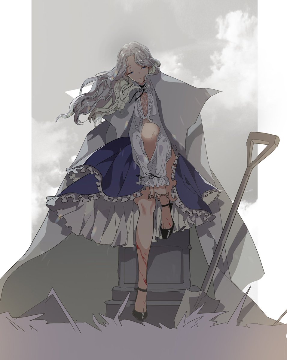 묘지 관리인.

보통의 묘지 관리인이 주는 어둡고 음침한 이미지랑 반대로 오히려 성녀같은 컨셉으로 잡아봤습니다.