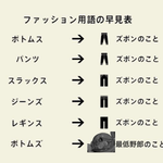 ちょっとおしゃれに言っているだけ？ファッション用語の早見表!