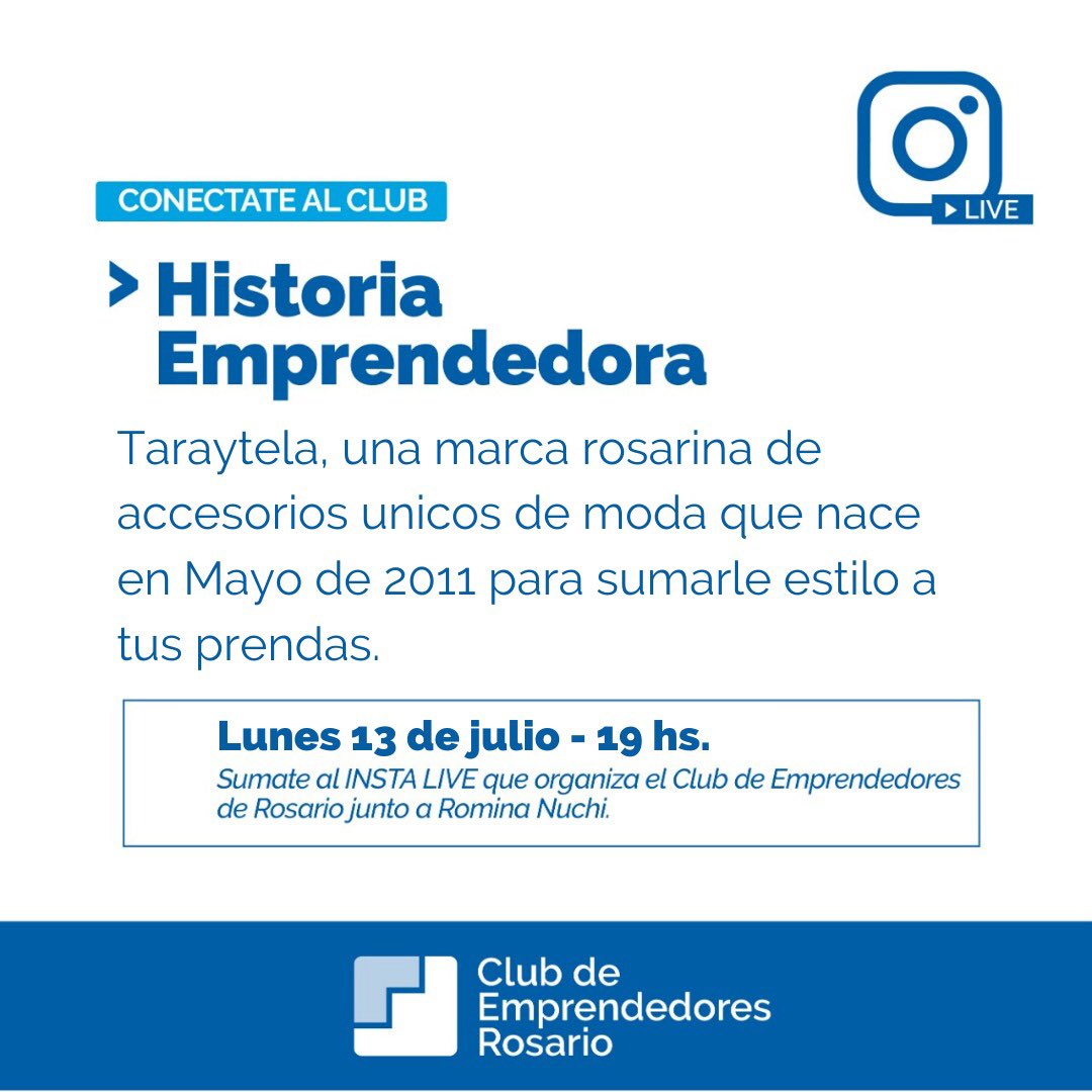 aipe_rosario's tweet photo. Lunes con todas las pilas 🔝🔝
Nueva #HistoriaEmprendedora
Recibimos a Carolina Silva fundador de TarayTela 🙌🏼
Conectate hoy a las 19 horas en nuestro Instagram Live para conocer más sobre este increíble emprendimiento rosarino
#RosarioSeCuida #ArribaCuidar #ConectateAlClub https://t.co/eo6NcQHUSO
