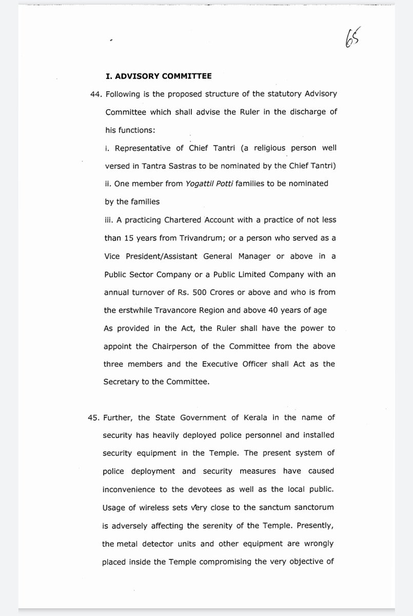 14. Here's d link to d Written submissions filed on behalf of Chief Tantri, @People4Dharma & Sri  @csranga where from Pages 65-72 in Paragraphs 44-50,a State-free composition for d Advisory, Oversight & audit Committees was proposed  http://peoplefordharma.org/written-submissions-filed-for-the-padmanabhaswamy-temple-case/