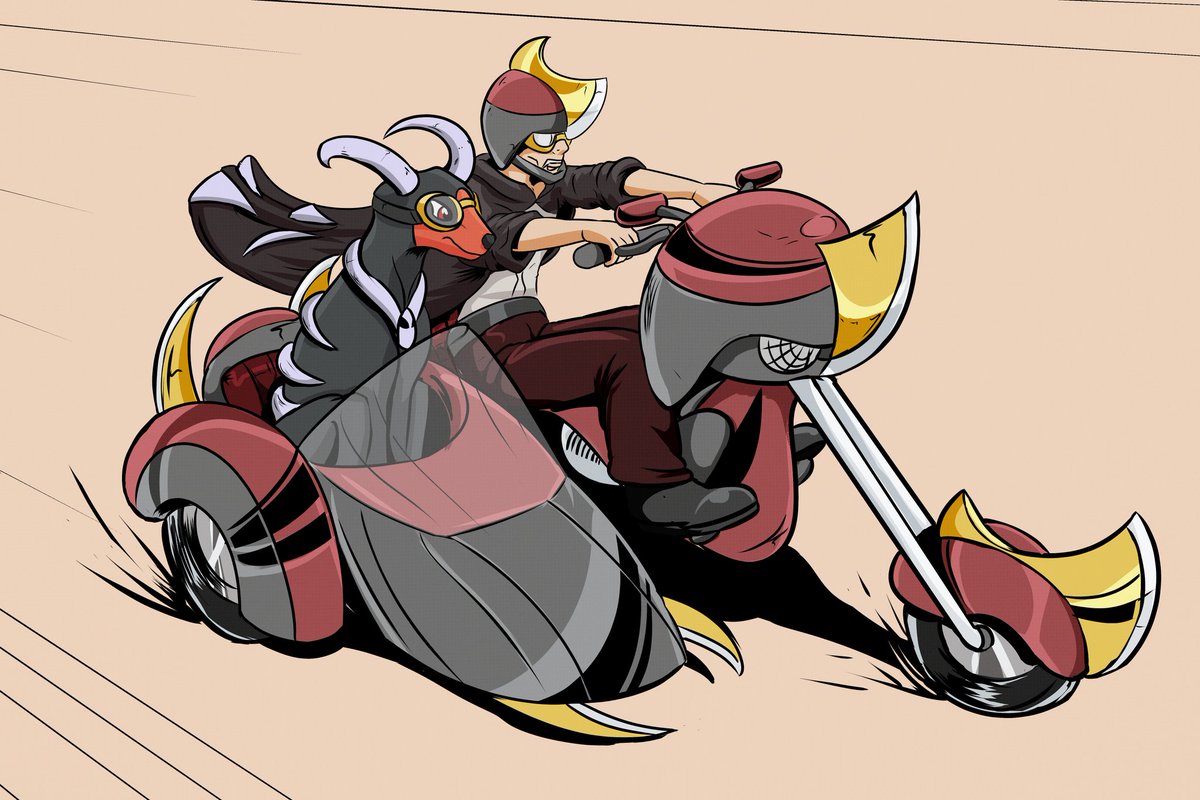 Sometimes I get to draw a sweet motorbike as a commission