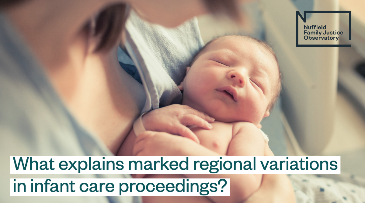 NuffieldFJO's tweet photo. What factors might lie behind marked regional variations in infant care proceedings?

Our new discussion paper by @ClaireSMason @KarenB_LU and @ChildFamJustice shares insights from workshops with 57 local authorities. 

https://t.co/SjpUxcDJUZ https://t.co/NmUs83rv0v