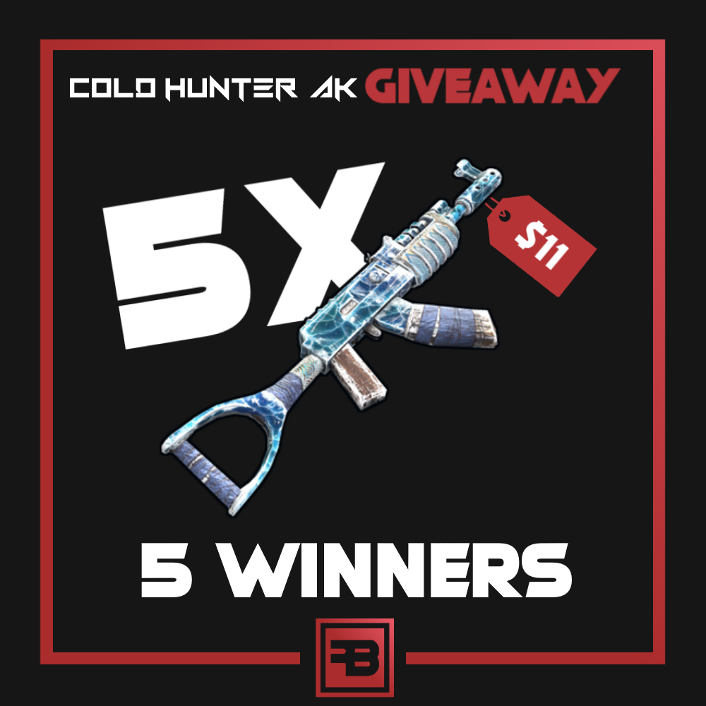 rust_bet's tweet photo. 🔥5x Cold Hunter AK Giveaway, 5 Winners!

How to enter: 
1⃣Follow @rust_bet &amp; Visit https://t.co/y2fpQo8Rhd
2⃣Retweet &amp; Like this post
3⃣Tag 2 friends in the comments
4⃣Join our Discord server: https://t.co/DEbY6r6mVo

✅Complete ALL steps to join!
⏰5 Winners picked in 10 days! https://t.co/JPVsoRXLJR