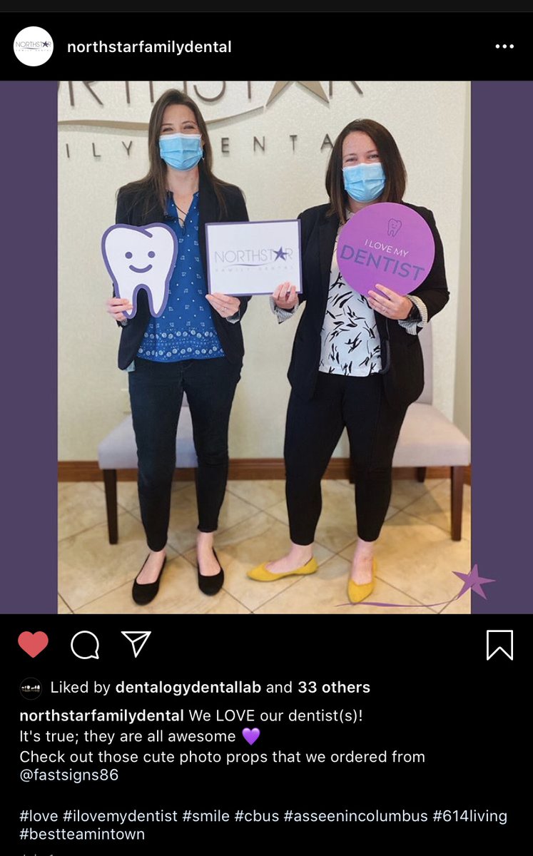 FASTSIGNS86's tweet photo. We love it when our customers share their completed sign with us! Thanks Northstar Family Dental for the shoutout and for trusting us with your signage needs! #fastsignsdublin #fastsigns86 #dublin #ohio #signage #smile https://t.co/S6cJLHvdlD