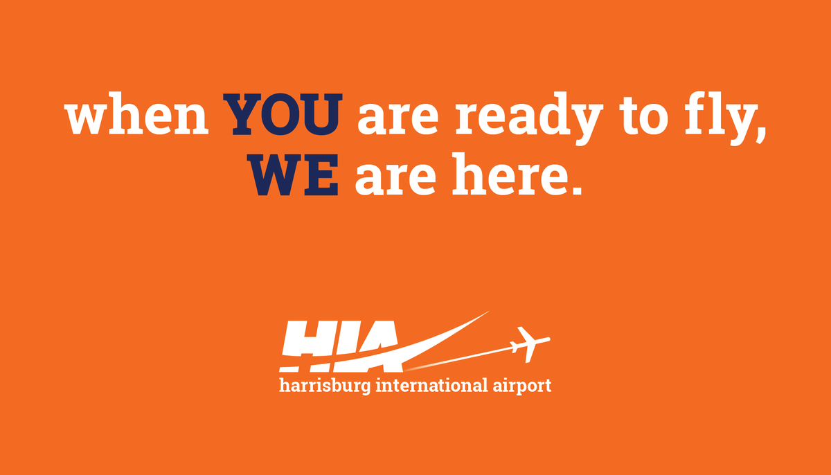 FlyHIA's tweet photo. We love to fly, and we know so many of you do too. So when you’re ready to fly - for work, for family, for fun - we’ll be here. Harrisburg International Airport. Looking forward to being #AltogetherAgain @flyHIA https://t.co/BZR8Y7d3on ✈️❤️ https://t.co/G6gVh84w0y