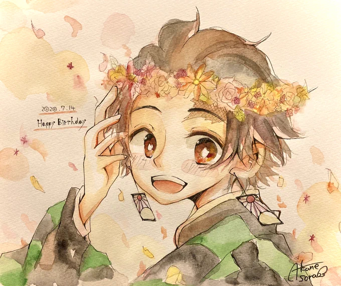生まれてきれてくれてありがとう
*Häppÿ Bïrthdäÿ*
 #竈門炭治郎生誕祭2020
 #竈門炭治郎誕生祭2020
#7月14日には泣きたくなるような優しい音と匂いを振りまいて 