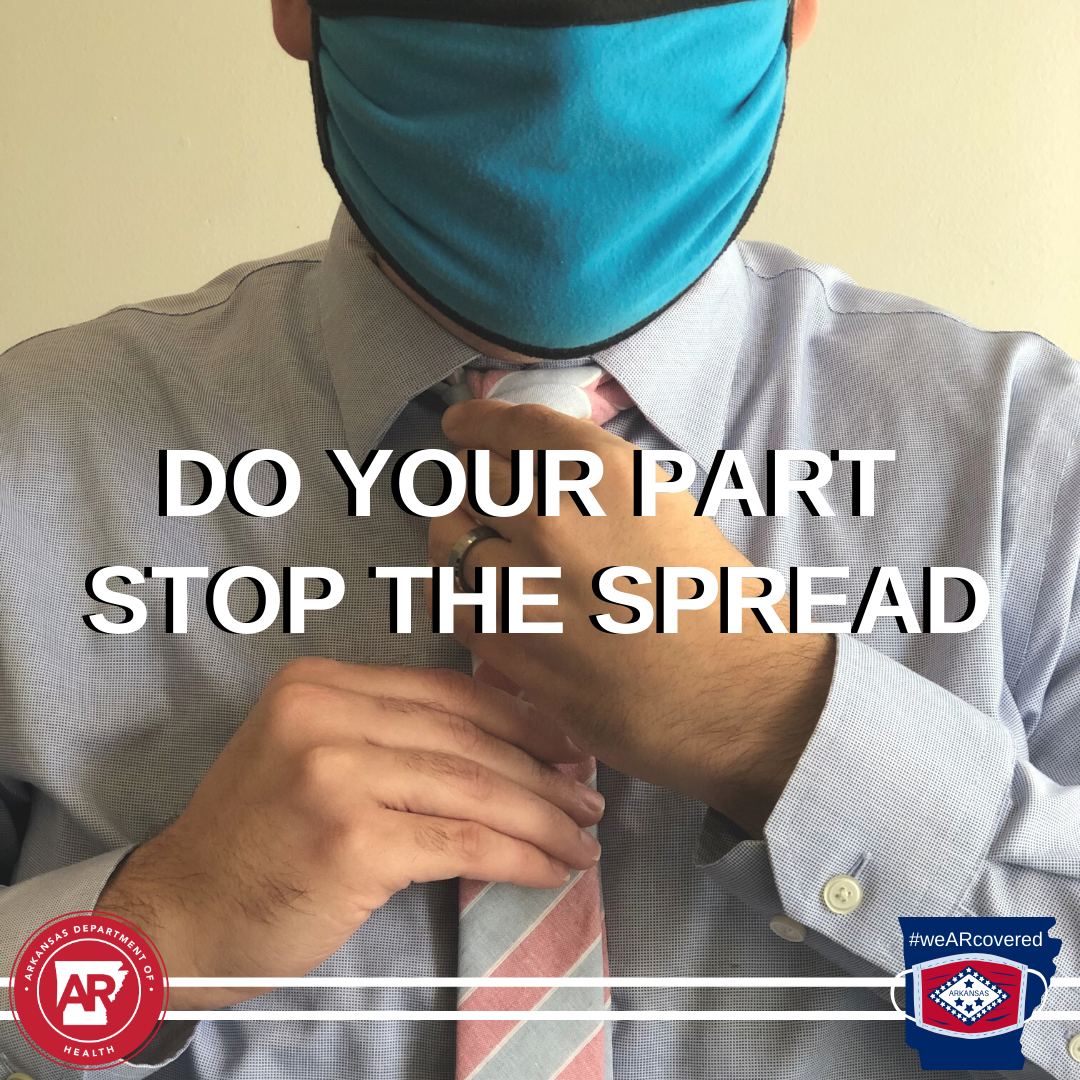 ADHPIO's tweet photo. You could have COVID-19 and not know it, so wearing a face covering when you are out in public is the best way to protect others. For more on the benefits of wearing a face covering, go to: https://t.co/5UHGrBKiv5 #COVID19ark https://t.co/TDV9tXvYNl