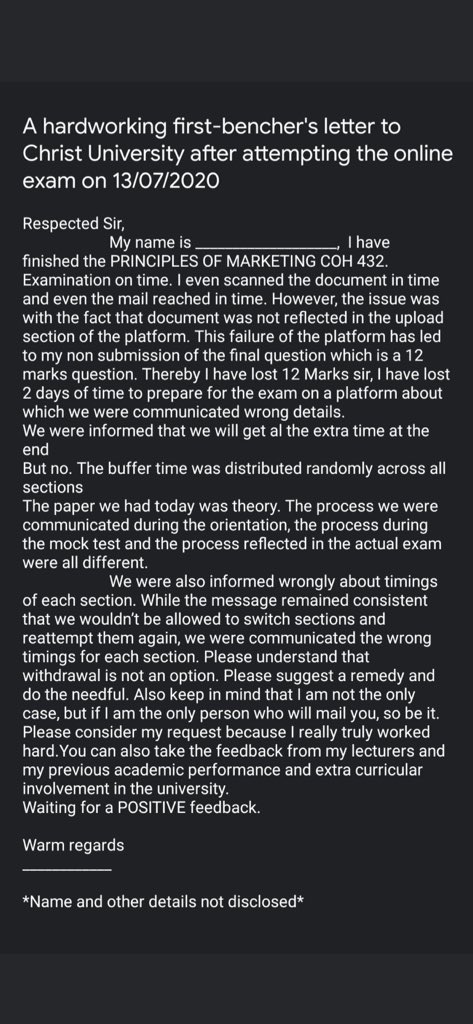 indianstucom's tweet photo. Message for #christuniversity students- most journalists aren’t helping, however we have reached out to @nabilajamal_ from @IndiaToday. We understand that it is mentally draining. We stands with you. Request you to please tag @nabilajamal_  on your posts.(below pic sent by anon.) https://t.co/gGoffOicws