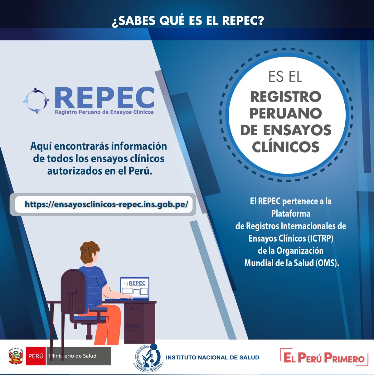 INS_Peru's tweet image. 💁‍¿Realizas o participas de ensayos clínicos? 
📌Conoce el #Repec
➡Entérate en👉 ensayosclinicos-repec.ins.gob.pe