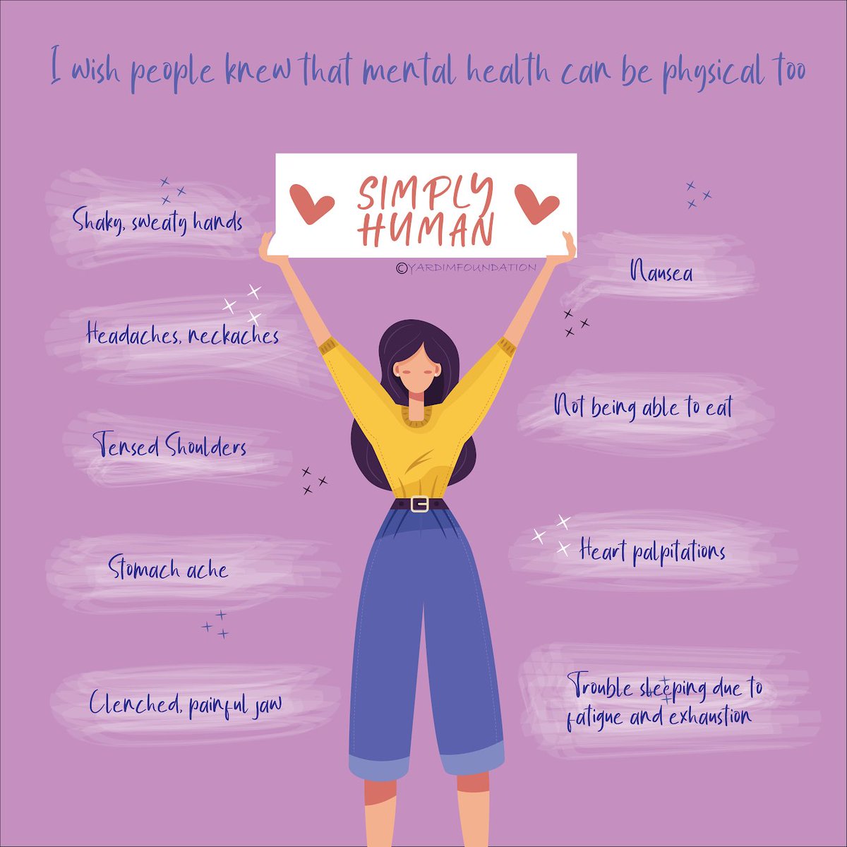 yardimnpo's tweet photo. The mind and body have an inseparable relationship. When the mind is tensed, the body inevitably undergoes a period of physical distress — understand, be kind and support those who are suffering. #mondaythoughts #mentalhealthmondays #awareness #health #support #yardimfoundation https://t.co/qGuo5ZlvxW