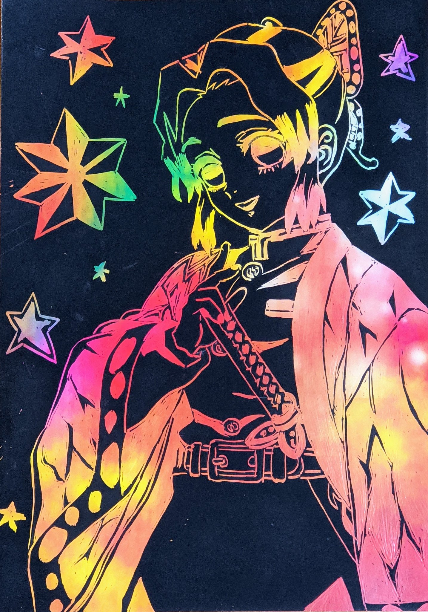 のら環 鬼滅の刃 スクラッチアート やっと 完成しました 今回は 胡蝶しのぶさんをスクラッチアートして見ました 削るの大変で 時間かかった 今度は 何にしようかな T Co Bjqtdq0mlk Twitter