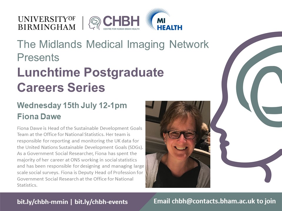 Join us this Weds 12-1pm for the third instalment of the #MMINCareersSeries. Amongst the speakers this week: Head of the Sustainable Development Goals Team @ONS- @FionaDaweONS!We are very excited to welcome her! 
Registration this way👉bit.ly/chbh-events
#phdcareers #phdlife