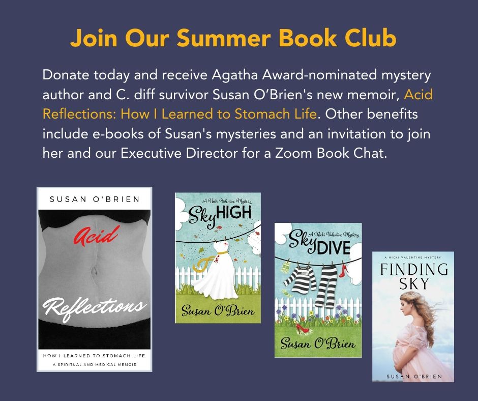 PeggyFund's tweet photo. Support @peggyfund to raise #cdiff awareness, and purchase your @AuthorSusanOB books at https://t.co/3be2GuITUX https://t.co/9lZ5CD1a9d