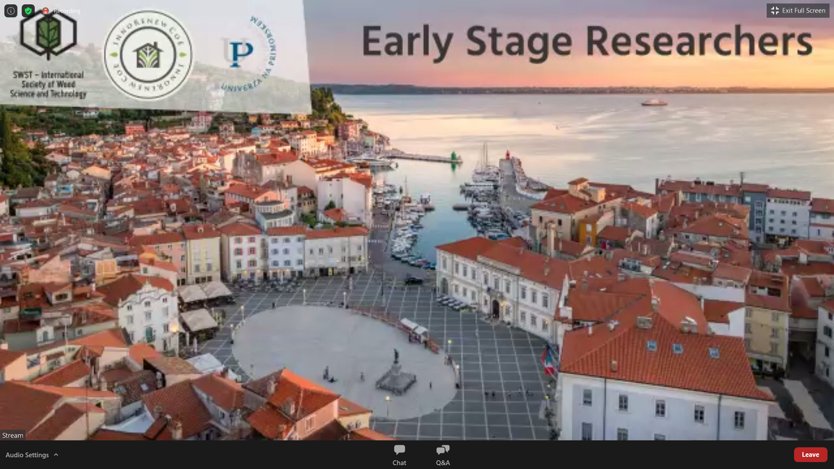 InnoRenewCoE's tweet photo. 27 Early Stage Researchers gave speed presentations on Day 1 of #SWST2020. 

Dr Ben Neyses moderated virtually from the seaside. 

#swstic #swstportoroz @SocietyWood https://t.co/uu84rYHbtr