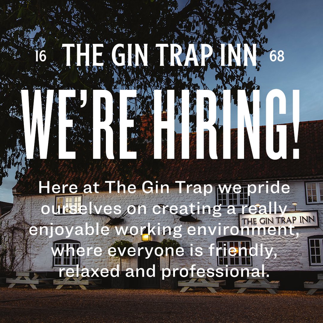 If you have experience in working in kitchens and would like to progress in an exciting and friendly work environment, or know anybody who does then please get in touch by giving us call us on 01485 525264 or email enquiries@thegintrapinn.co.uk #norfolkjobs #chefjobs