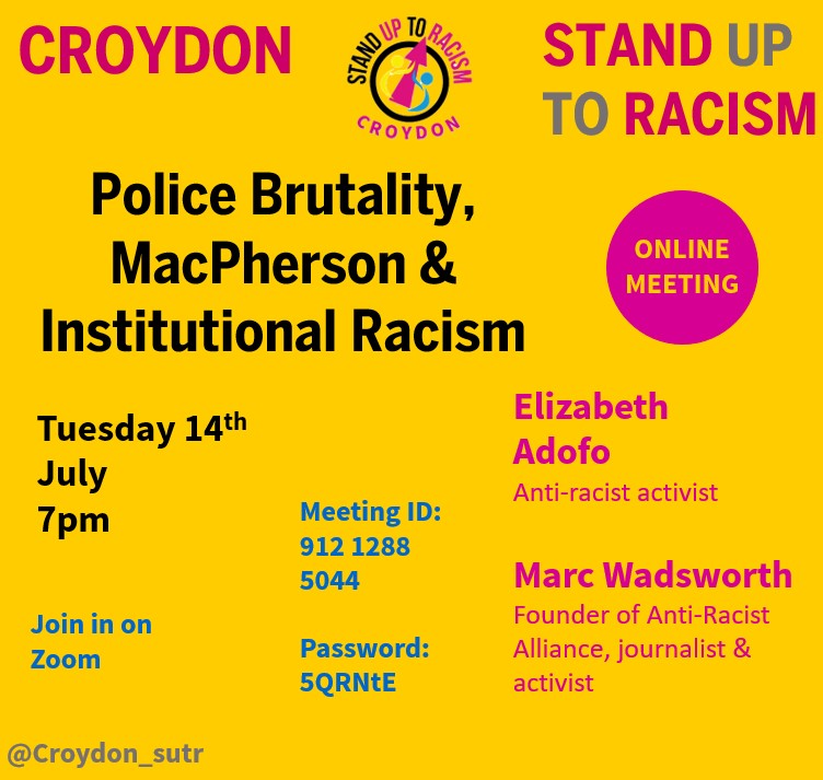 Croydon Stand Up to Racism (@croydonsutr) on Twitter photo Join us tomorrow evening for this discussion with <a href="/Marcwads/">Marc Wadsworth</a> and Elizabeth Adofo ✊🏿✊🏾✊🏻 Join us tomorrow evening for this discussion with <a href="/Marcwads/">Marc Wadsworth</a> and Elizabeth Adofo ✊🏿✊🏾✊🏻