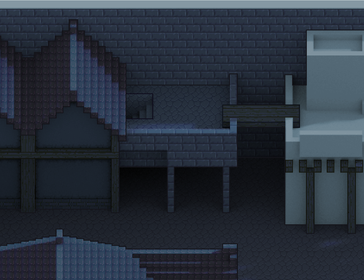 TrystoTheGame's tweet photo. (2/4) I paint on an ‘Overlay’ layer to keep the scene’s light intact. Also, I kept the squared design: I think it gives come kind of uniqueness to the setting. Some close-ups. #indiegame #indiegamedev

[WIP] Sketched in MagicalVoxel (@ephtracy) and painted over in @aseprite. https://t.co/3gPAJx3CtI