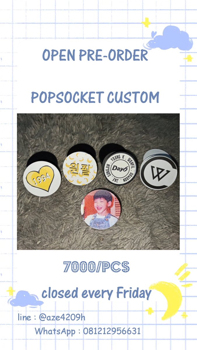 AugustPark11's tweet photo. OPEN PO MURAH MERIAH. #POPSOCKETKPOP #POPSOCKET #POPSOCKETMURAH #EXO #BTS #BLACKPINK #DAY6 #POPSOCKETCUSTOM #GMMTV #BrightWin https://t.co/jnv0xdERLw