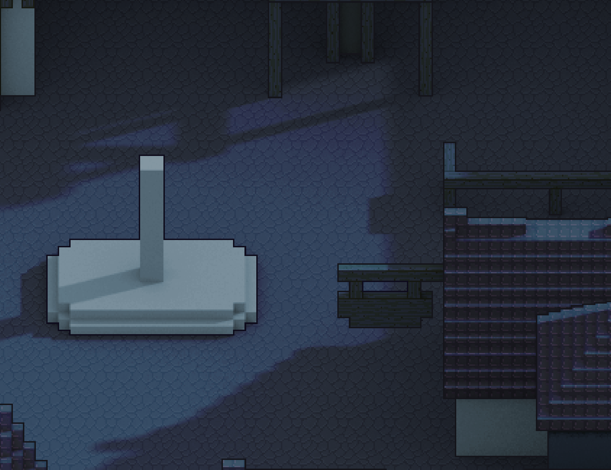 TrystoTheGame's tweet photo. (2/4) I paint on an ‘Overlay’ layer to keep the scene’s light intact. Also, I kept the squared design: I think it gives come kind of uniqueness to the setting. Some close-ups. #indiegame #indiegamedev

[WIP] Sketched in MagicalVoxel (@ephtracy) and painted over in @aseprite. https://t.co/3gPAJx3CtI