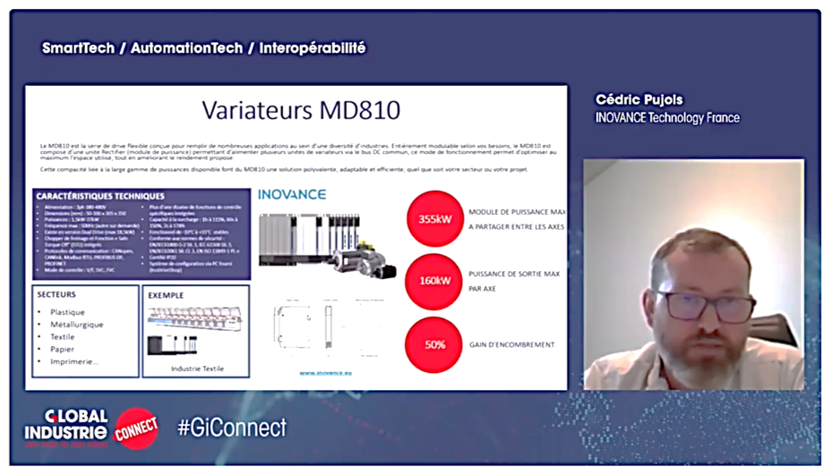 Inovance_Tech's tweet photo. Cedric Pujols of @Inovance_France presented the MD810 #ACdrive at the Global Industrie show. Check out the #webinar (French) 👉 https://t.co/bF03hvyT0P #GIConnect #Automation #Inovance https://t.co/v8y6wTphGi