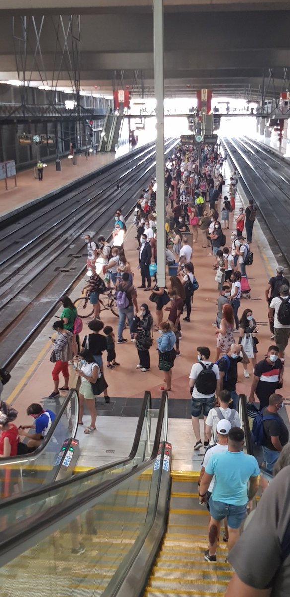 vane_mm_88's tweet photo. Y asi tooodos los dias con @Renfe @Adif_es  como evitamos contagiarnos si tenemos que esperar minimo 20 min a cada tren? #atocha #madrid https://t.co/UqmPhtrQEz