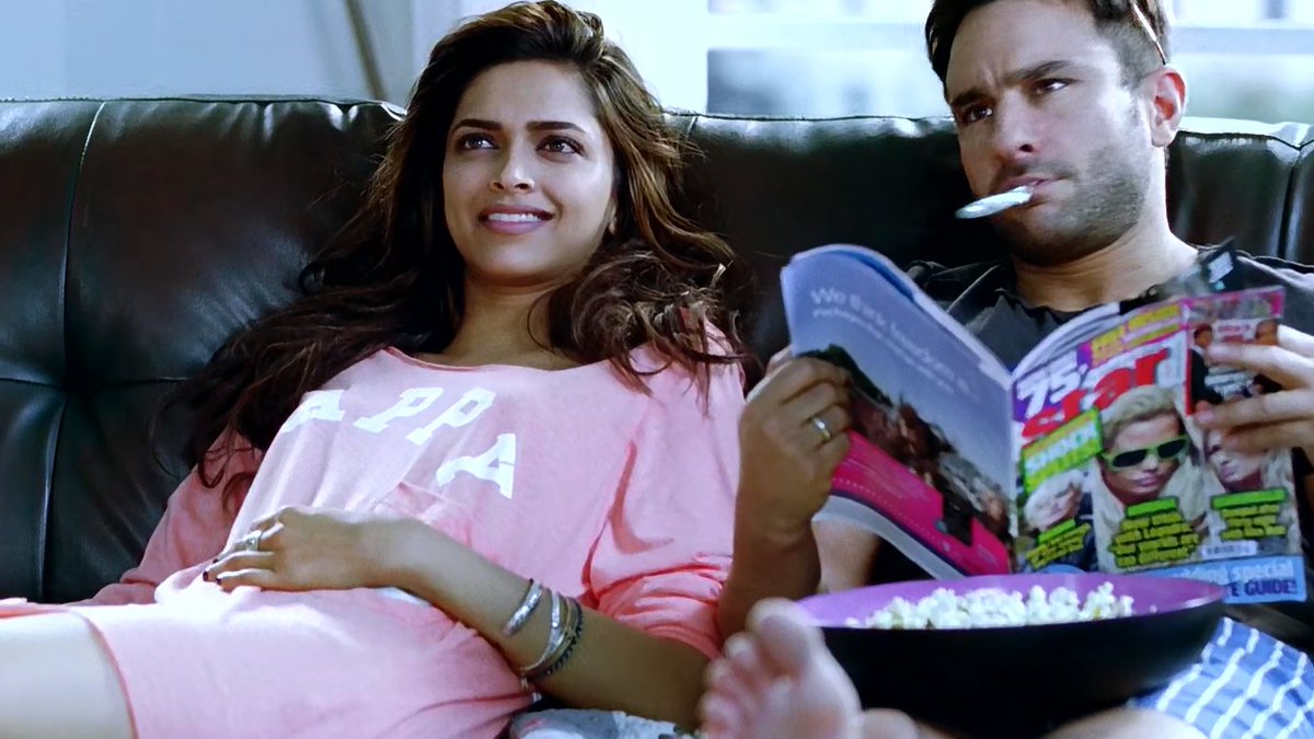 I'm loving each n every dialogue in the film. It is too funny, I'm not exaggerating a bit. Especially, Gautham's lines are top-notch af. Saif has killed it, Simply. And Cocktail drama begins with Meera being calm and serene, Veronica being the enigma and Gautam being d cool-one!