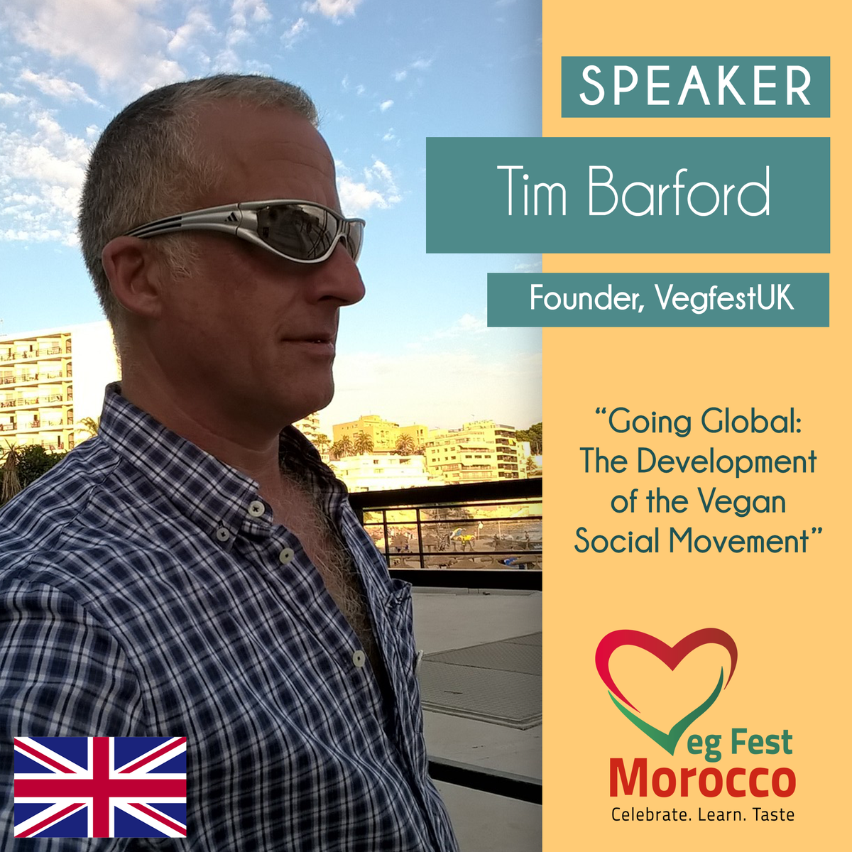 VegfestUK's tweet image. @VegfestUK manager Tim Barford speaking at Vegfest Morocco Online Friday July 31st 2pm ''Going Global - the Development of the Vegan Social Movement''  facebook.com/events/5945822…