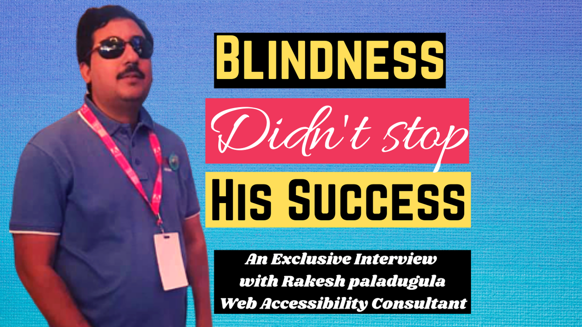 Web Accessibility Consultant &amp; Trainer Mr.Rakesh Paladugula Online Video Interview.
#webaccessibilityconsultant #accessibilityconsultant #blindperson #onlineinterview, #disabledperson #physicallychallenged #inspiringvideo #motivationalvideo 

youtu.be/1USs_MDryOU via <a href="/YouTube/">YouTube</a>