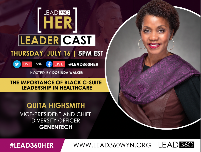 Lead360Her's tweet photo. #MondayMotivation  @execQstyle has established herself as a leader and trailblazer in the biotech industry.  Join #LEAD360HER on Thursday at 5 pm, ET to learn more about her work at @genentech &amp; her insights racial disparity in #healthcare. Register here: https://t.co/rCOeRmpHXj https://t.co/9joEI5Ff71