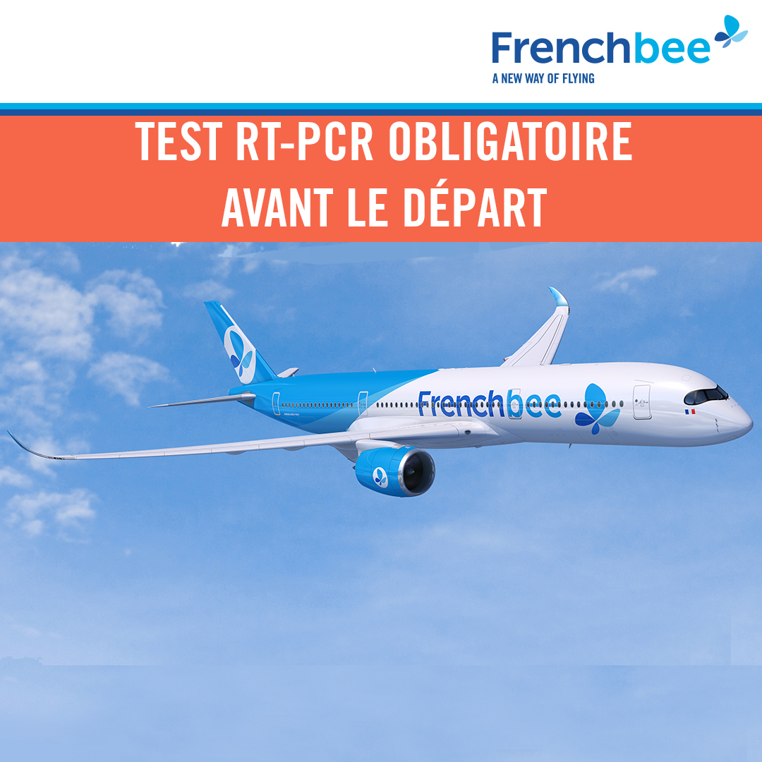 flyfrenchbee's tweet photo. 📢[INFORMATION:Test  RT-PCR 72h avant votre départ]
Ces tests seront obligatoires à partir 15 juillet pour la Polynésie FR et du 18/07 pour La Réunion.
Trouvez le laboratoire le + proche avec notre partenaire BIOGROUP au +33(0)176215776 (non surtaxé). 
👉https://t.co/DMsbYq1XS3 https://t.co/iklQM3oPfD