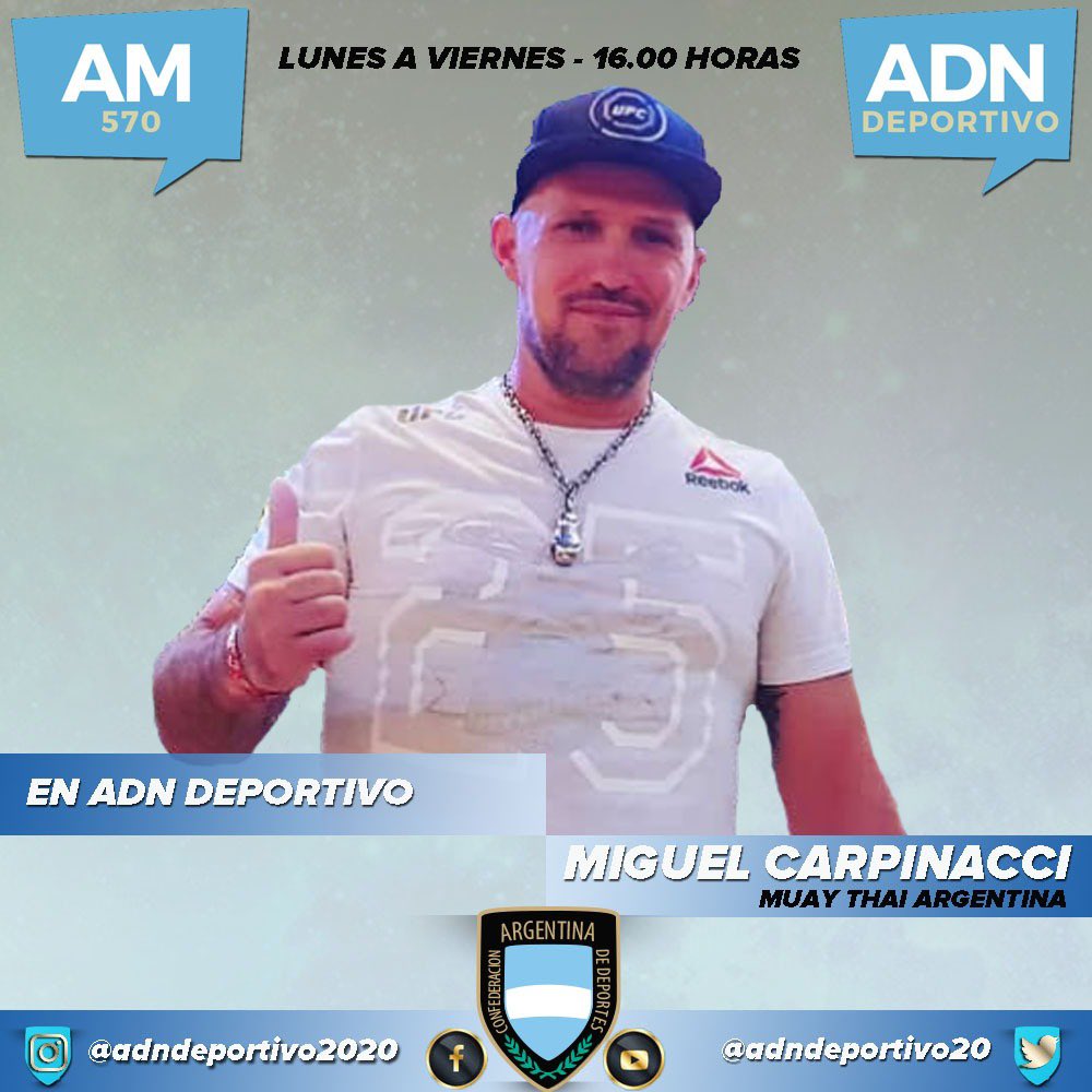 ADNDeportivo21's tweet photo. 📌HOY. Empieza la semana en @Adndeportivo20 🏅 

🎙Charlamos con Miguel Carpinacci, Pte. de la Federación de #MuayThai en Argentina

🗣”Ciencias Sociales y Deporte” de la mano de Rodrigo #Daskal con Kevin Libsfraint (@kevinlii)representante de @AAAJoficial en la @CoordDeHinchas https://t.co/Ck2wCXVtJc