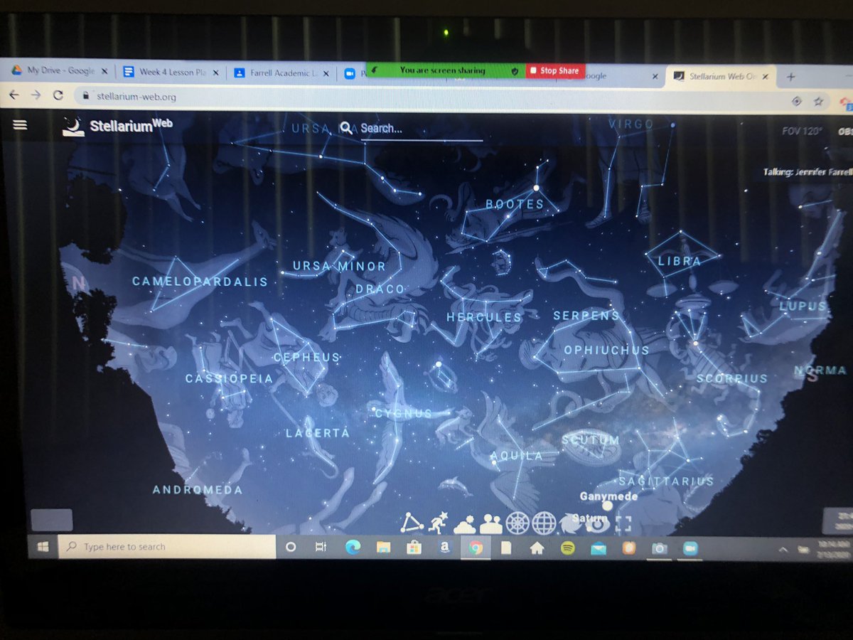 MissJFarrell's tweet photo. Today we went to the Planetarium! (Virtually) We learned that Jupiter will be very bright in the sky tonight! Can’t wait to see it. @LB_STEAM #lbsteam https://t.co/rxvokolib3