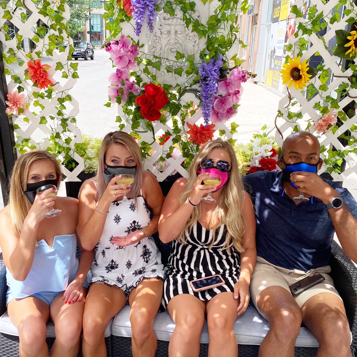 We had a blast #sippin this weekend with the <a href="/overheardinchi_/">Overheard in Chicago</a> giveaway winners 😎 #sippymask #linkinbio #chicago #facemask