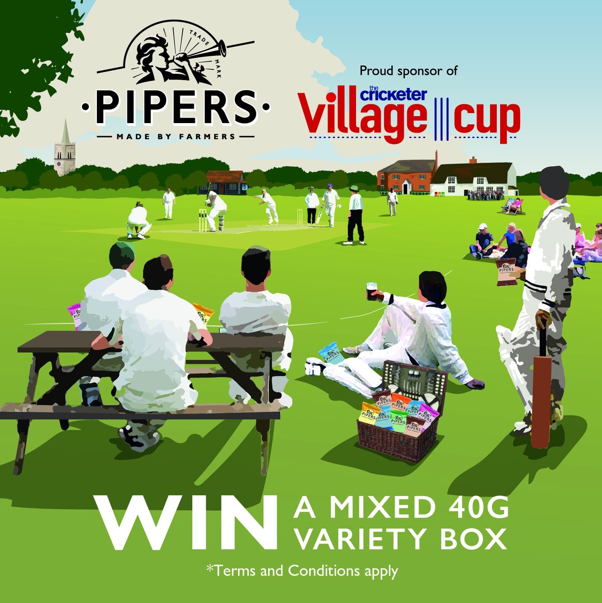 Piperscrisps's tweet image. **WIN** We are giving away another 40x40g mixed variety box to celebrate are partnership with the National Village Cricket Cup , the community based cricket competition. All you have to do to enter is- Follow thread