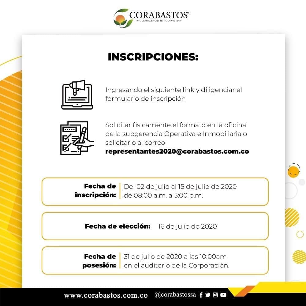 CorabastosSA's tweet photo. 📣 #CORABASTOSInforma a todos los comerciantes que están abiertas las inscripciones para postularse como representante de bodega para el periodo del 31 de julio de 2020 al 30 de julio del 2021.

👉Inscribirse es muy sencillo: 🔗https://t.co/L9oLnoGAsq https://t.co/uET27XRaCo
