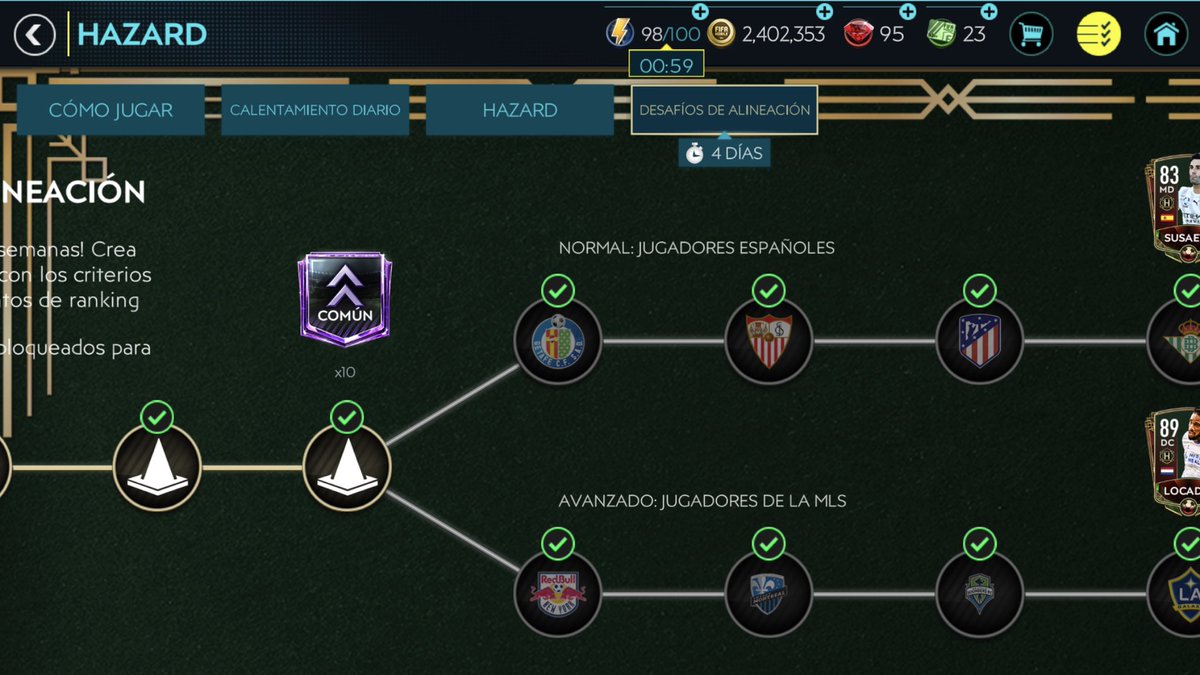sonicapf's tweet photo. Alguien sabe de qué nacionalidad o de qué liga serán los desafíos de alineación que siguen de Hazard @SombraNSL @EAFIFAMOBILE @fifa_droid @tutiofifa @HDWolvie https://t.co/Qmb76l4X01
