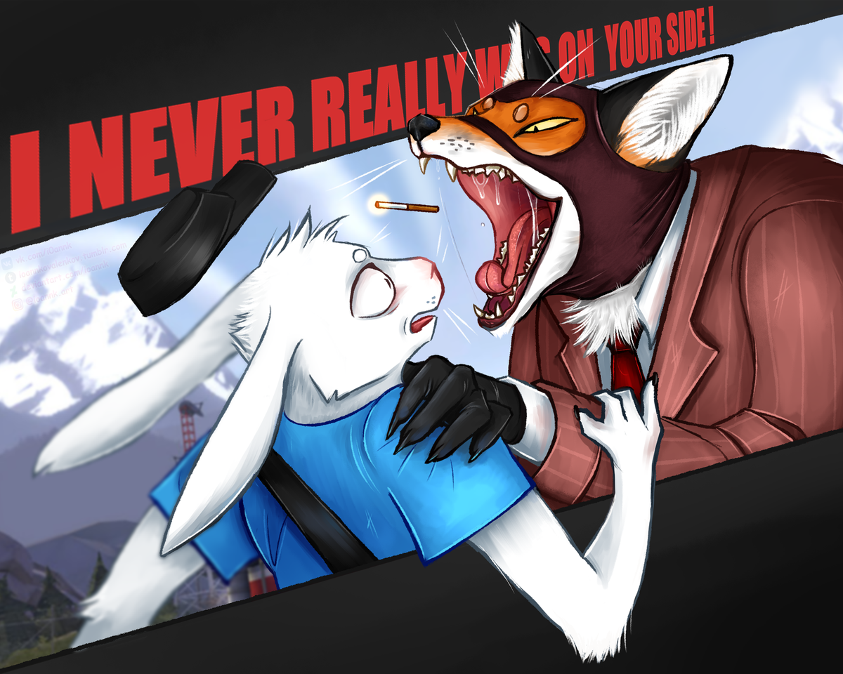 #TeamFortress2 #scout #spy #tf2 #fanart #art #furry #fox #rabbit