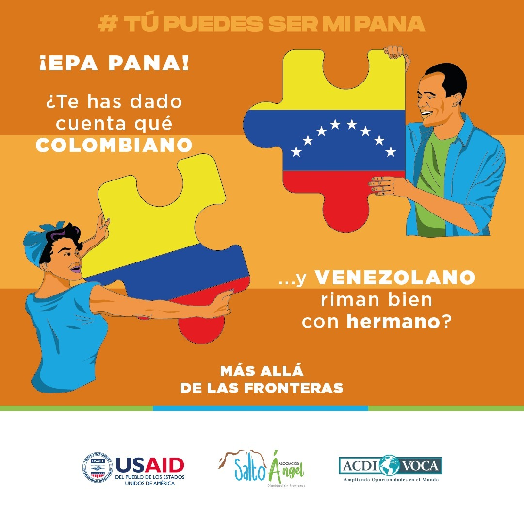 asangelcolombia's tweet photo. Más allá de las fronteras hay dos naciones que han sido hermanas desde el comienzo de su historia.
Hoy, te recordamos que ¡#TúPuedesSerMiPana!
#HazPARte #SomosPARteDeLaSolución #DignidadSinFronteras
@usaid_colombia @AcdiVocaCol https://t.co/Z4zpT4nr56