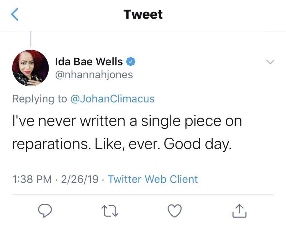 MaxHPF's tweet photo. This is all we needed to see. Now it makes sense you get blocked for asking why The 1619 Project didn’t focus on #Reparations. She don’t care about redress for #ADOS. She running around now parroting Yvette 🦜 and taking up critical space. https://t.co/llviCJVClB