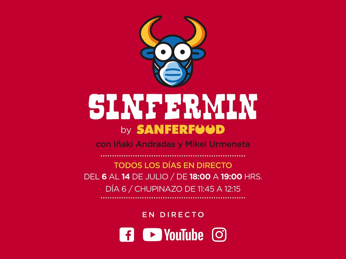 DIRECTO🔴🔴desde el plató, hoy a las 18,00 recibimos en #SINFERMIN a <a href="/SarayAsociacion/">Saray Asociación</a> <a href="/Monkeystrib/">Monkeys Tribe</a> #LUKENVIGO, mano derecha de <a href="/inakiandradas/">Iñaki Andradas</a>. Al otro lado de la pantalla <a href="/edugalan/">Edu Galán</a> <a href="/revistamongolia/">Revista Mongolia</a>, <a href="/AxiMuniain/">Axi Muniain</a> cabalgador de olas XXL Y <a href="/granwyoming/">granwyoming</a> referente de TV. <a href="/MikelUrmeneta/">MikelUrmeneta</a>