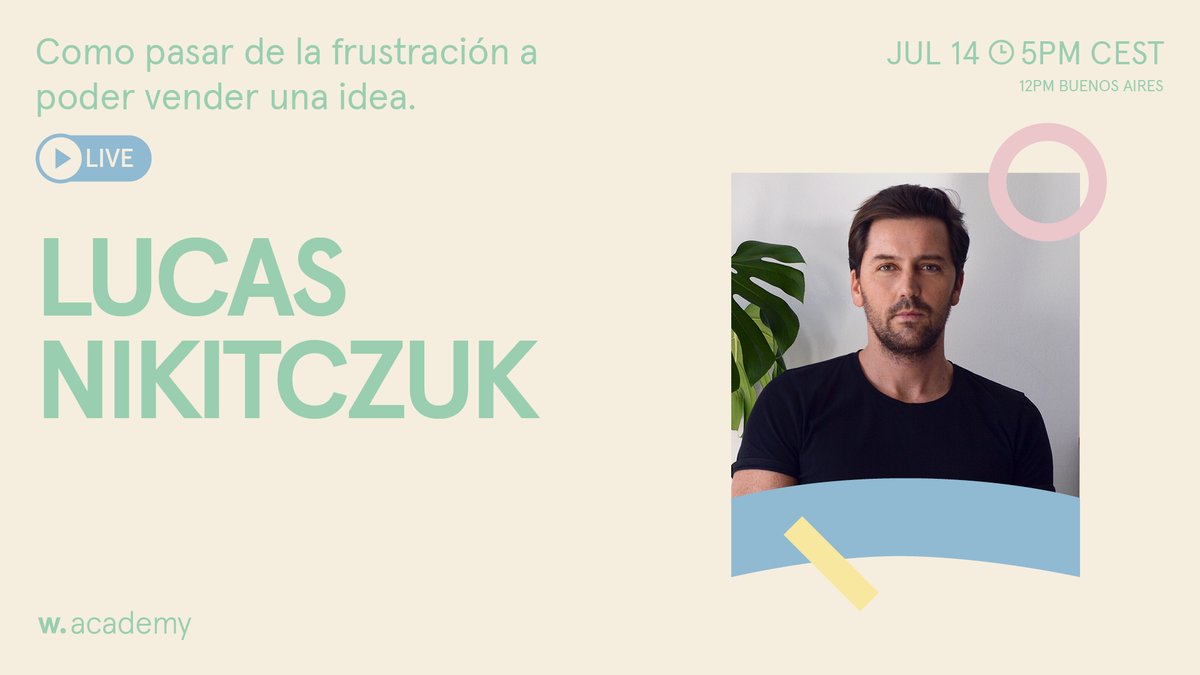 🇦🇷 ¡Live Webinar Mañana! "Como pasar de la frustración a poder vender una idea" Director y fundador de @elestudionk <a href="/LucasNikitczuk/">Lucas Nikitczuk</a> comparte su proceso creativo, 14 de Julio a las 17:00 CEST

Apúntate aquí 👉bit.ly/awwwards-acade…

#awwwardsacademy #design #designstudio