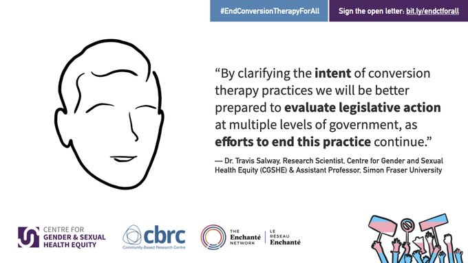CBRCtweets's tweet photo. “By clarifying the intent of conversion therapy practices we will be better prepared to evaluate legislative action at multiple levels of government, as efforts to end this practice continue.” -
@travissalway
Sign the open letter today to #EndCTforAll: https://t.co/HrUthGhp0e https://t.co/NRQcpyEReS