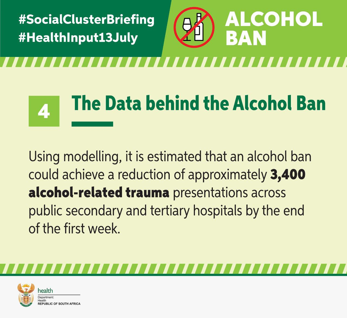 GovernmentZA's tweet photo. The @HealthZA Minister, @DrZweliMkhize on the data behind the #AlcoholBan during the #COVID19SA #SocialCluster briefing 1/3 https://t.co/95ukkGpv40