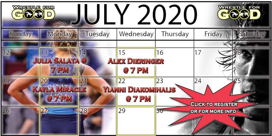 We’ve got some phenomenal clinicians scheduled for the our next four sessions! Get on wrestleforgood.com and support our training athletes and their selected charities! <a href="/WrstleLikeAGirl/">Wrestle Like A Girl</a> <a href="/wwp/">WWP</a> <a href="/ringing57/">Alex Dieringer</a>