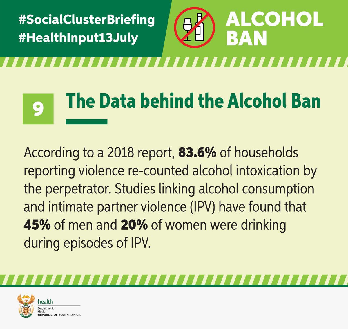 GovernmentZA's tweet photo. The @HealthZA Minister, @DrZweliMkhize on the data behind the #AlcoholBan during the #COVID19SA #SocialCluster briefing 3/3 https://t.co/vJCGIxMMdK